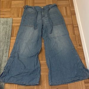 PILCRO wide leg high-rise petite jeans